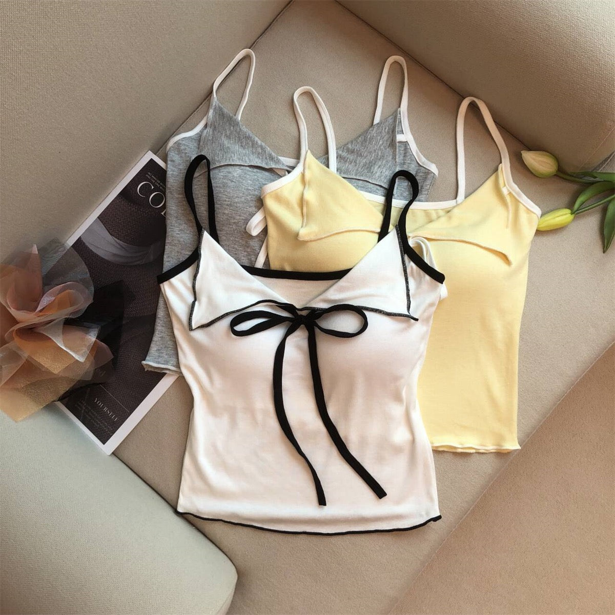 Yin Bow Strappy Cami Top